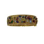 The Woods Multi Gemstone Brass Bangle - Vermillion