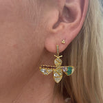 The Woods multi stone bug earrings (trunk show) - Vermillion