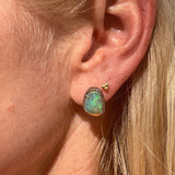 The Woods opal oval stud earrings (trunk show) - Vermillion