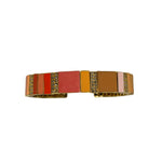 The Woods Pave and Mixed Orange Enamel Cuff - Vermillion