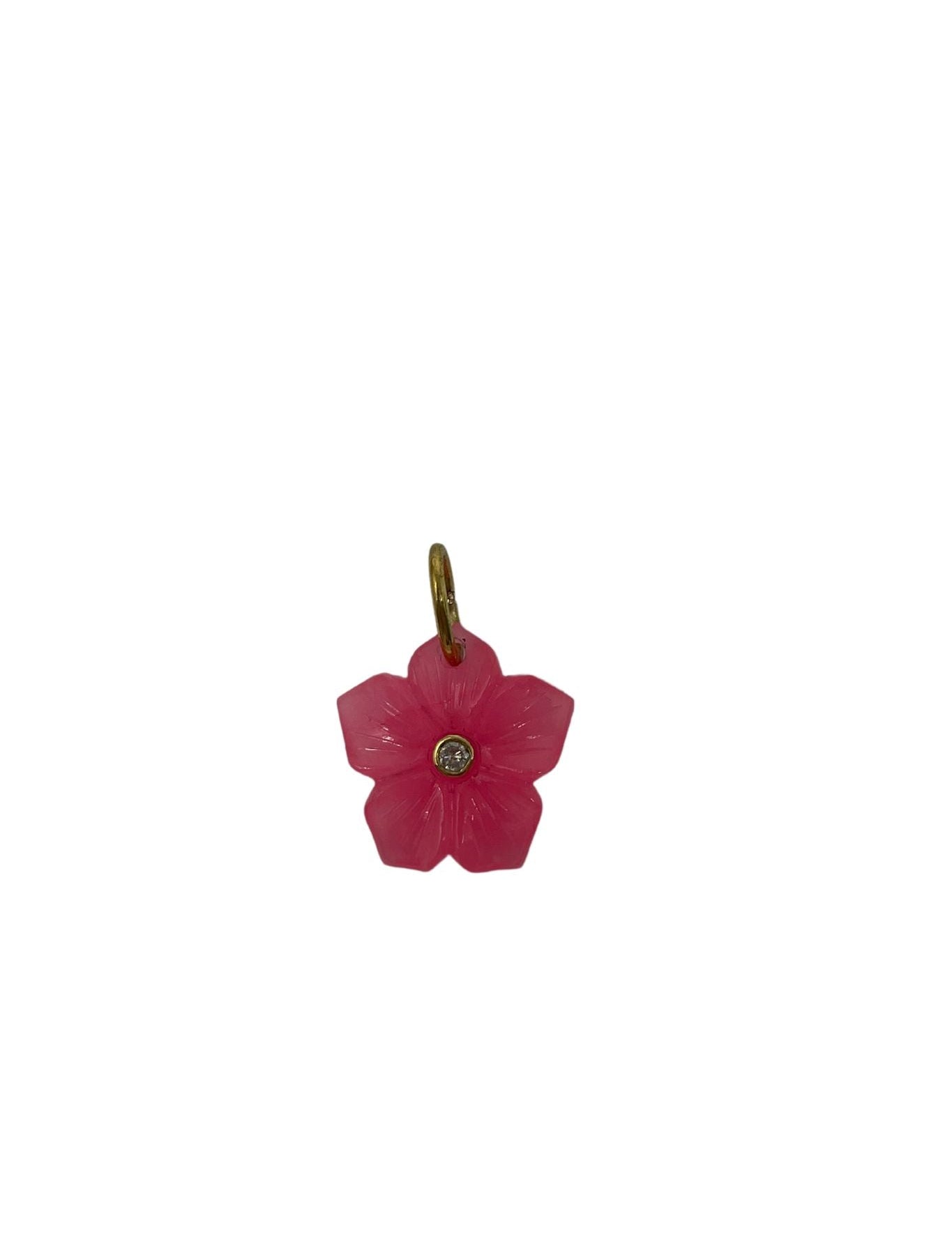 The Woods Pink Agate Flower Pendant (trunk show) - Vermillion