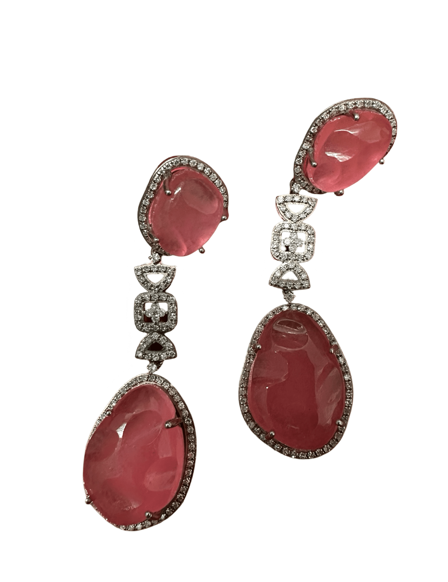 The Woods Pink Drop Earrings - Vermillion