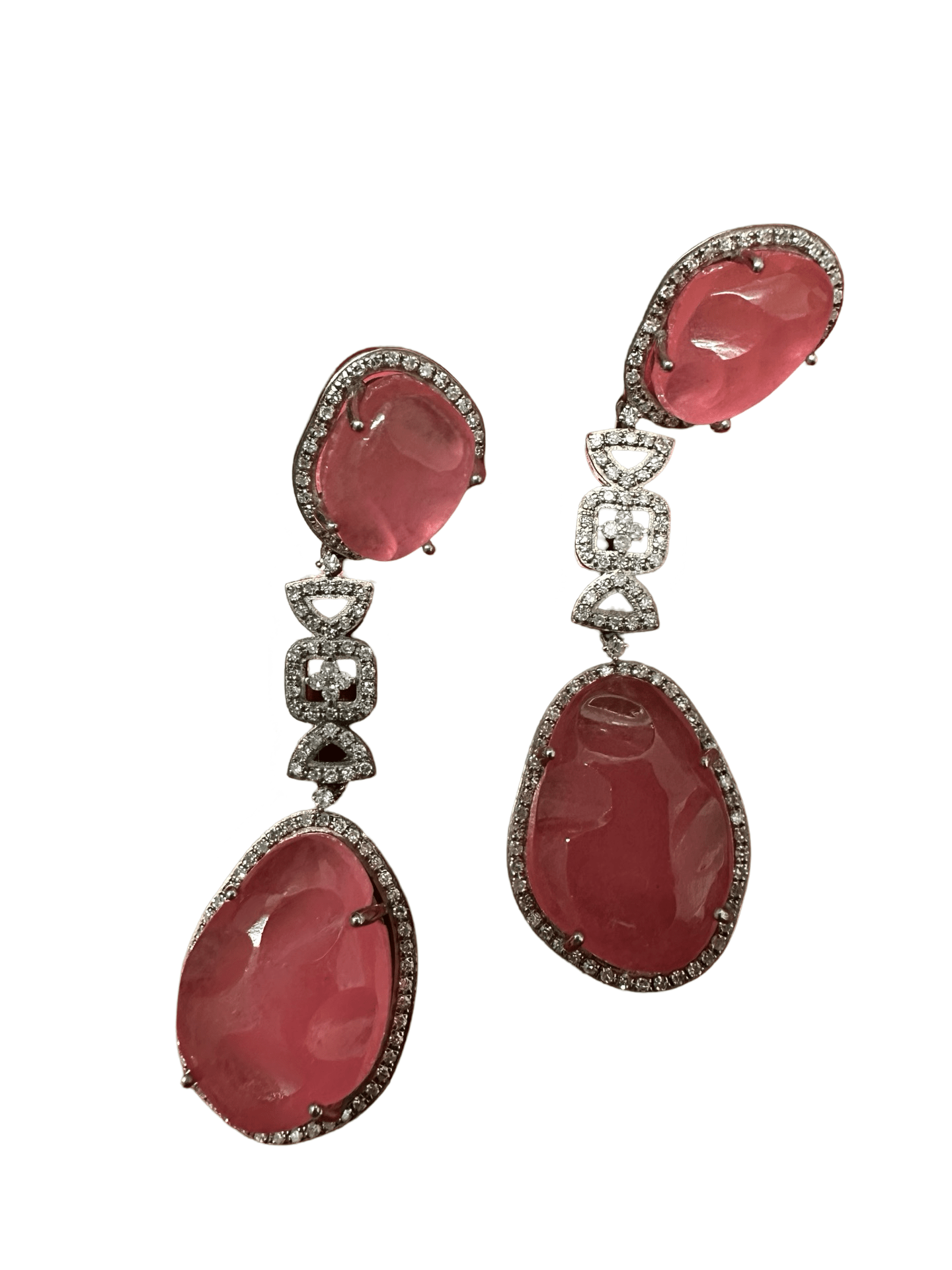 The Woods Pink Drop Earrings - Vermillion