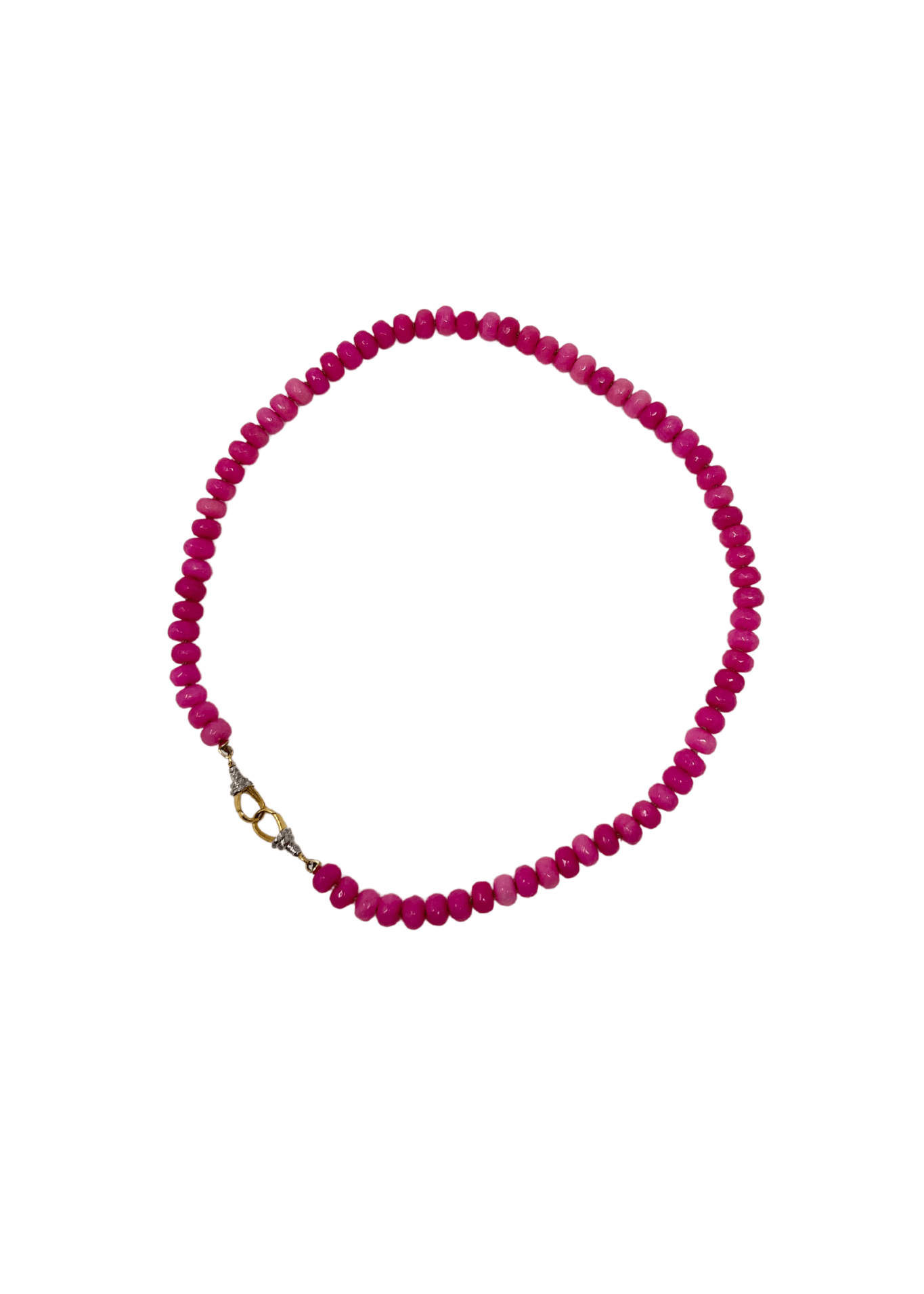 The Woods Pink Jade Beaded Necklace - Vermillion