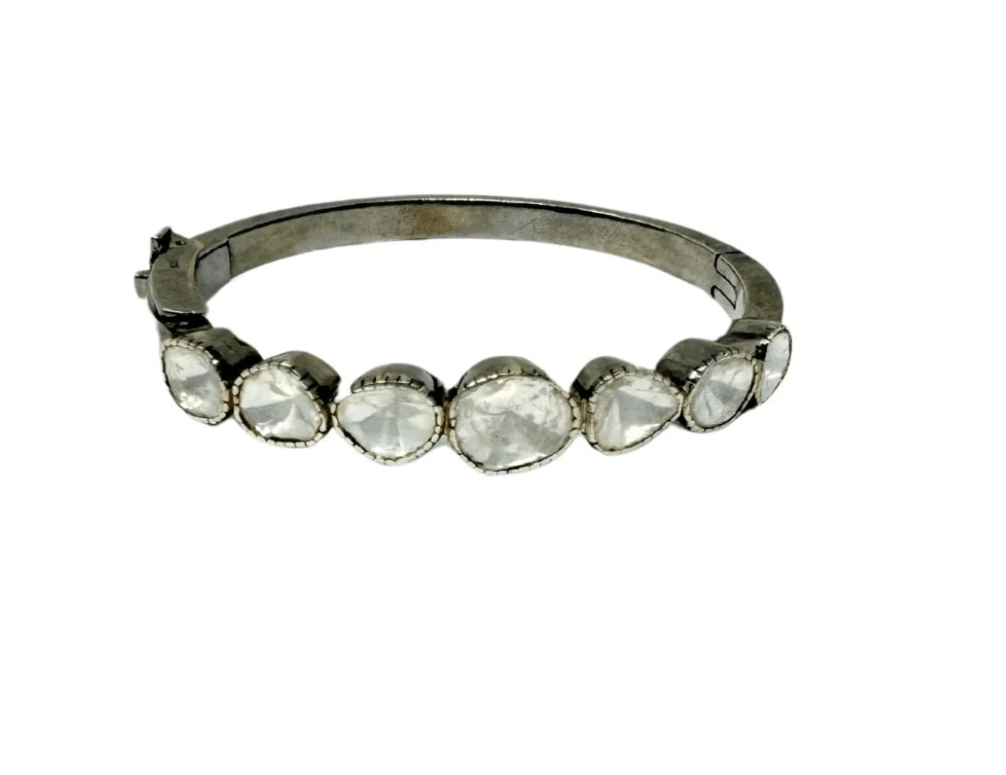 The Woods Raw Cut Diamond Bangle - Vermillion