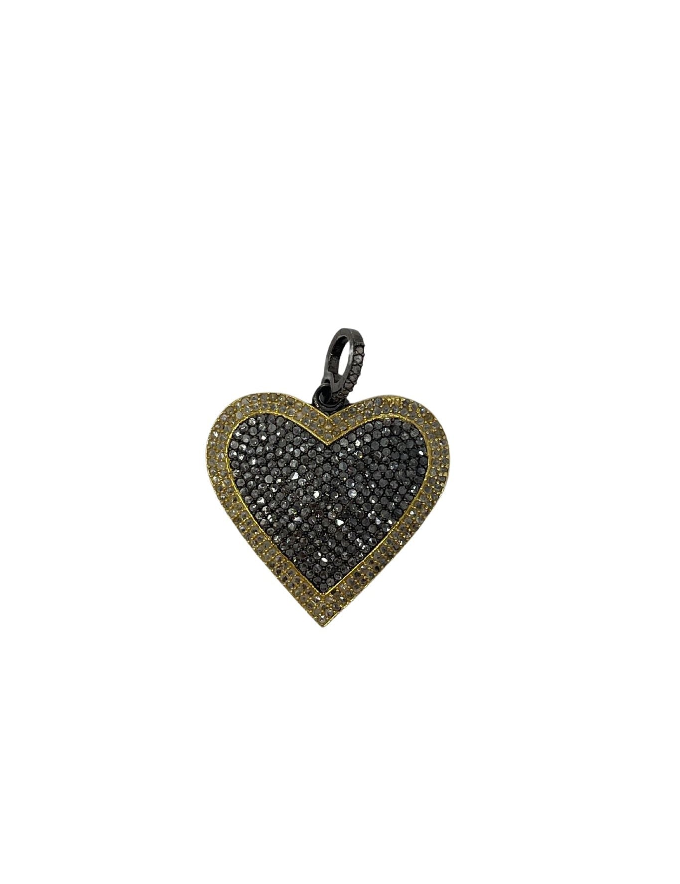 The Woods silver & brass heart pendant (trunk show) - Vermillion