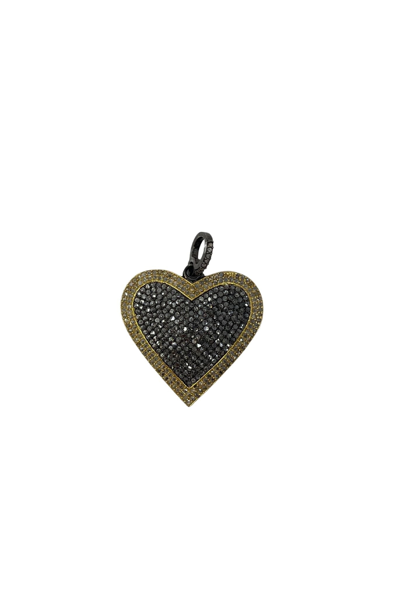 The Woods silver & brass heart pendant (trunk show) - Vermillion