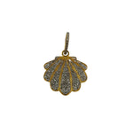 The Woods Small Pave Shell Pendant - Vermillion