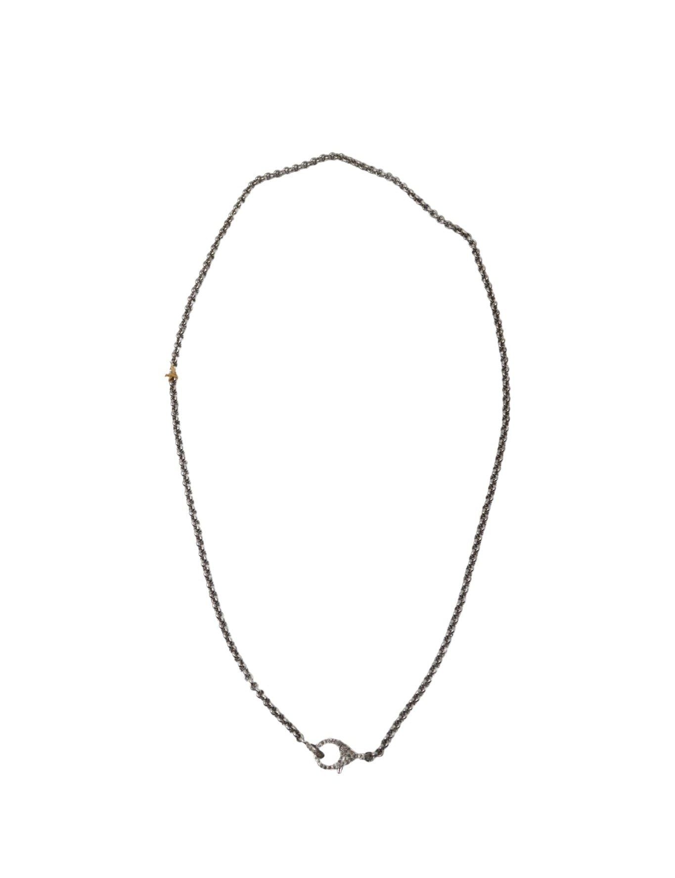 The Woods STOCK 24" Skinny Chain with Pave Diamond Clasp - Vermillion