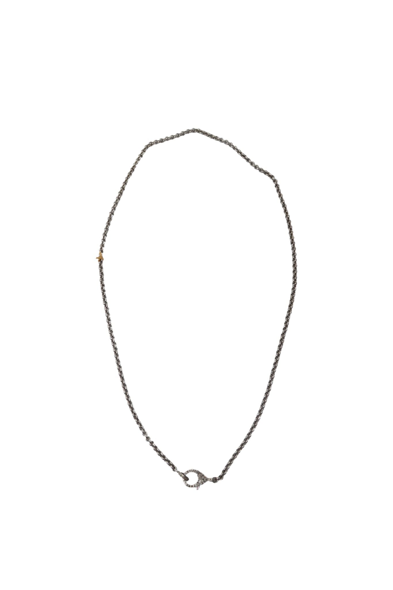 The Woods STOCK 24" Skinny Chain with Pave Diamond Clasp - Vermillion