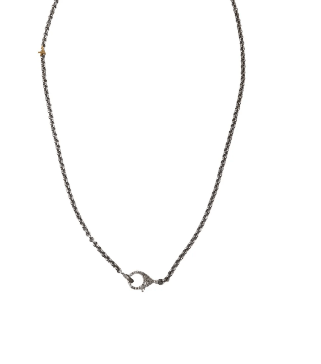 The Woods STOCK 24" Skinny Chain with Pave Diamond Clasp - Vermillion