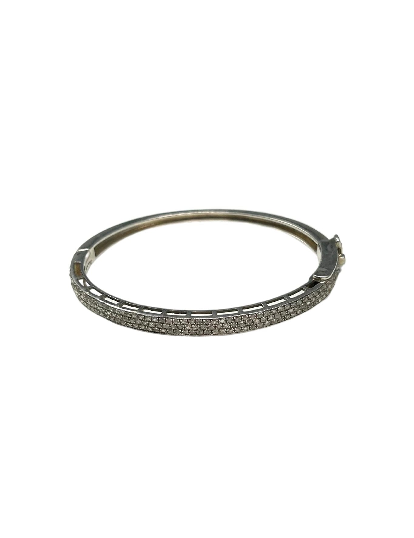 The Woods STOCK Pave Diamond Triple Row Bangle - Vermillion