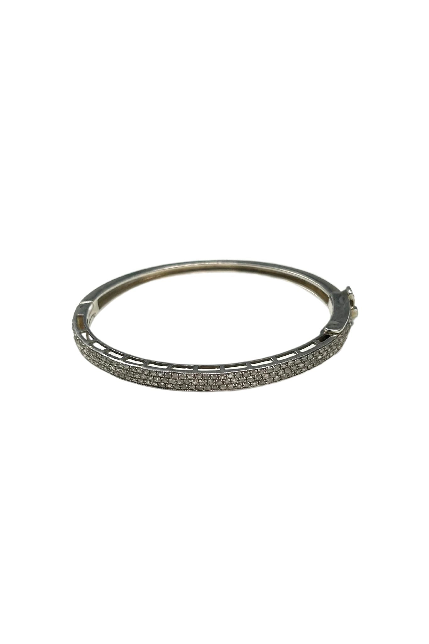 The Woods STOCK Pave Diamond Triple Row Bangle - Vermillion