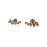 The Woods STOCK Pink Sapphire Crawler Earrings - Vermillion