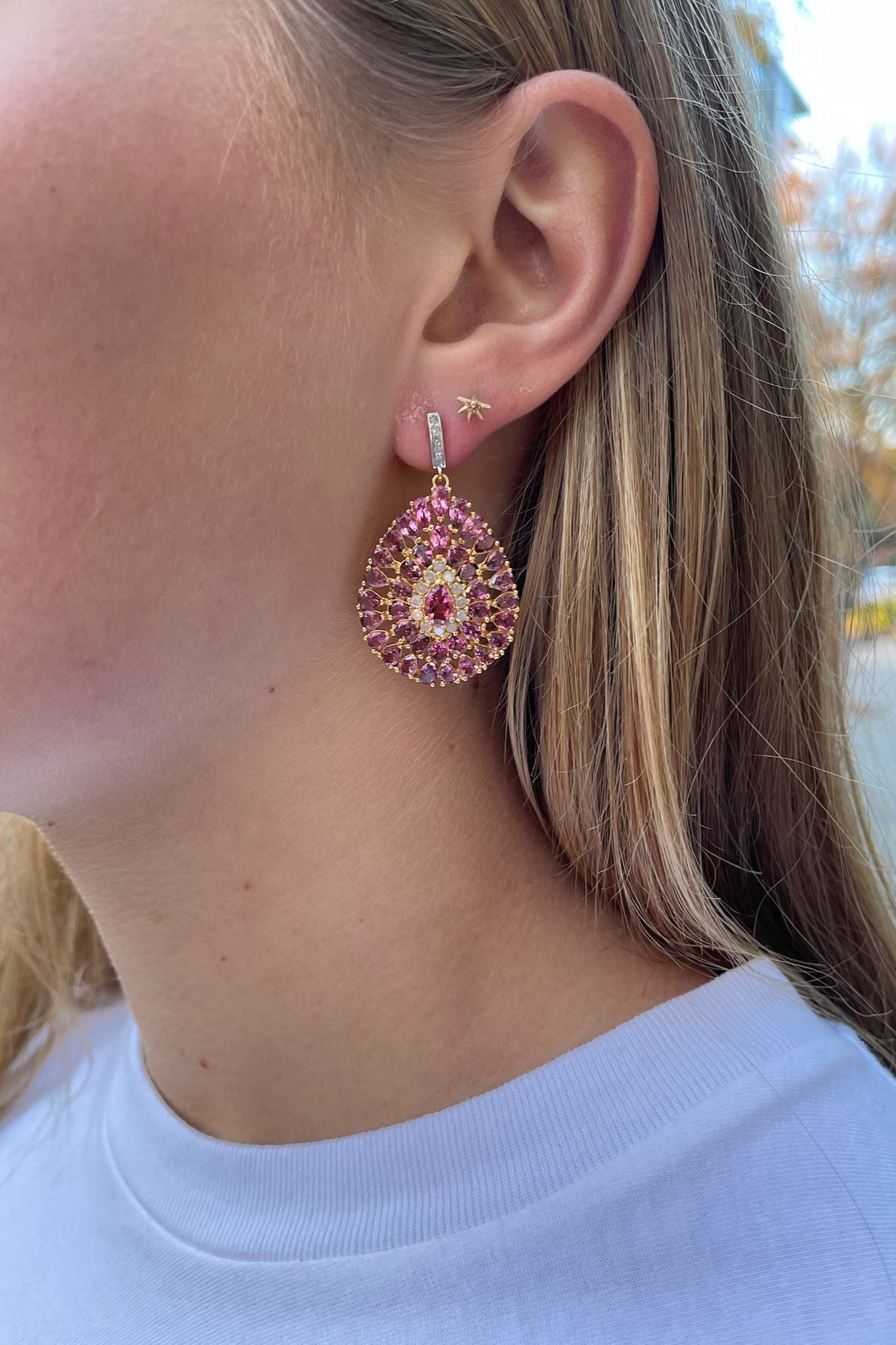 The Woods Tourmaline Diamond Earrings - Vermillion