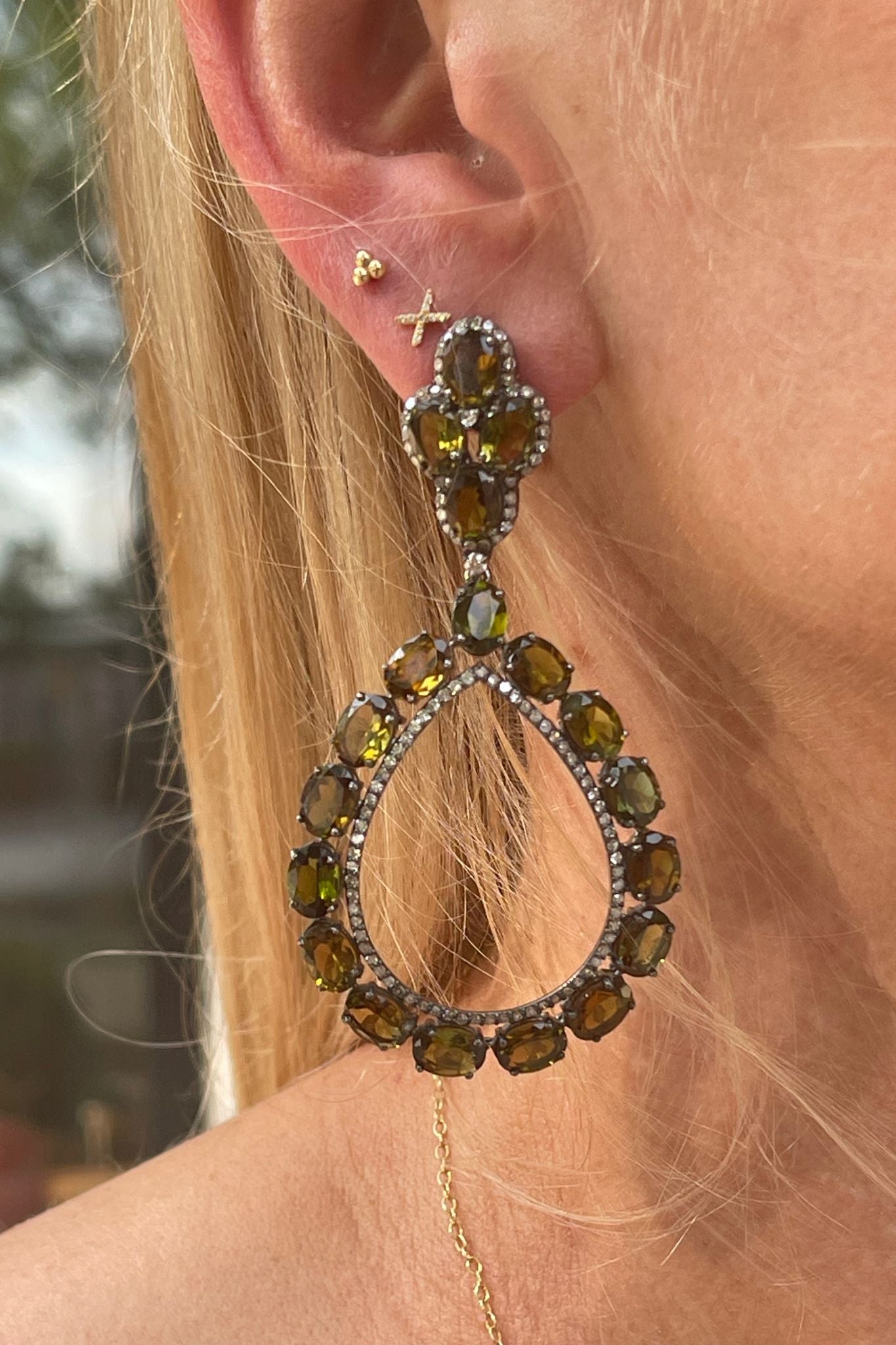 The Woods Tourmaline Teardrop Earrings (trunk show) - Vermillion