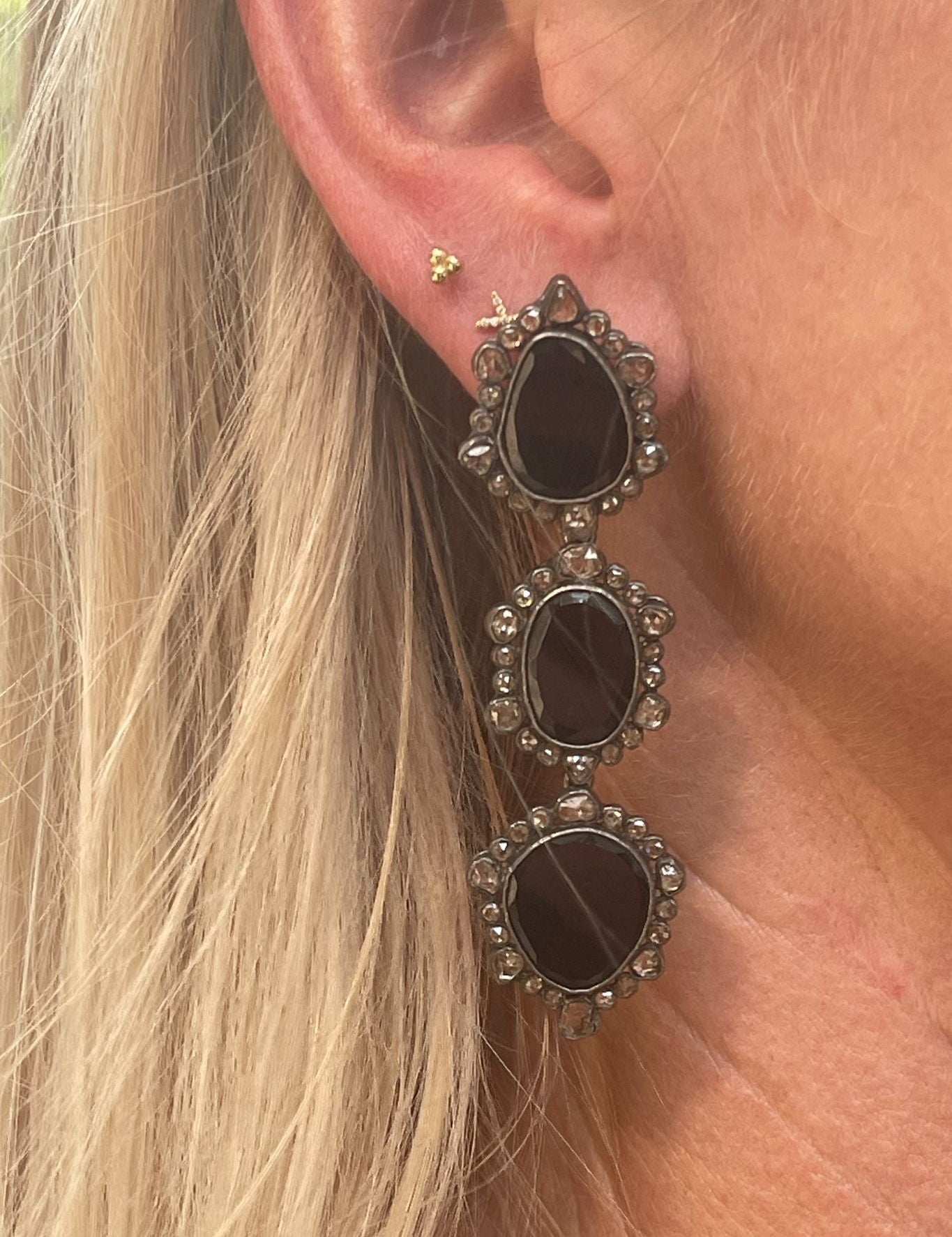 The Woods Triple Drop Tourmaline Earrings (trunk show) - Vermillion