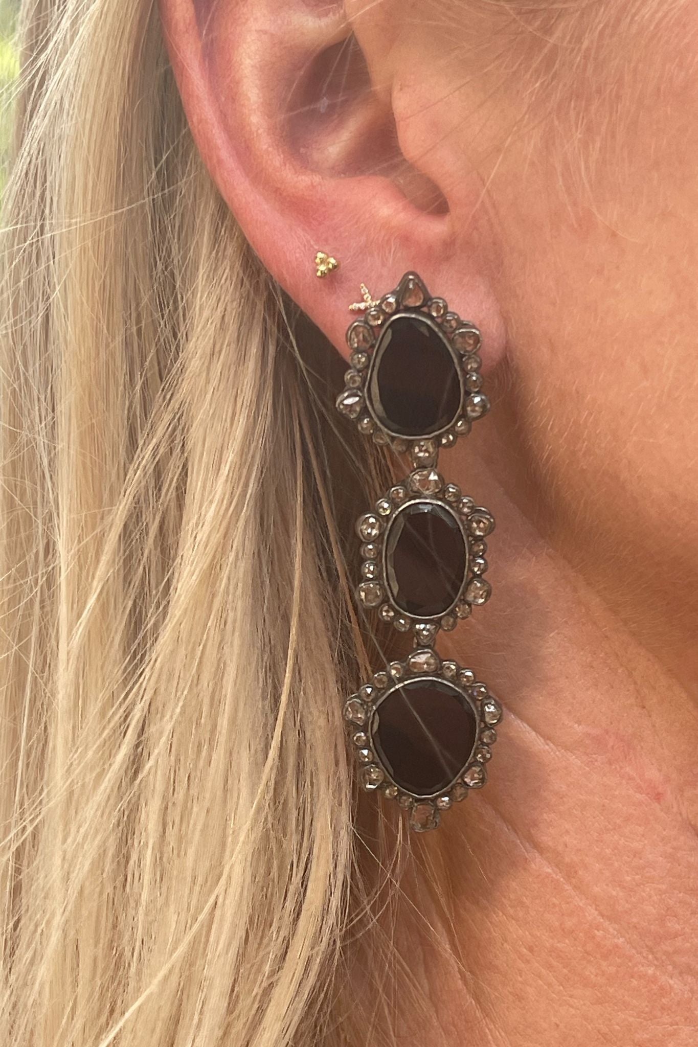 The Woods Triple Drop Tourmaline Earrings (trunk show) - Vermillion