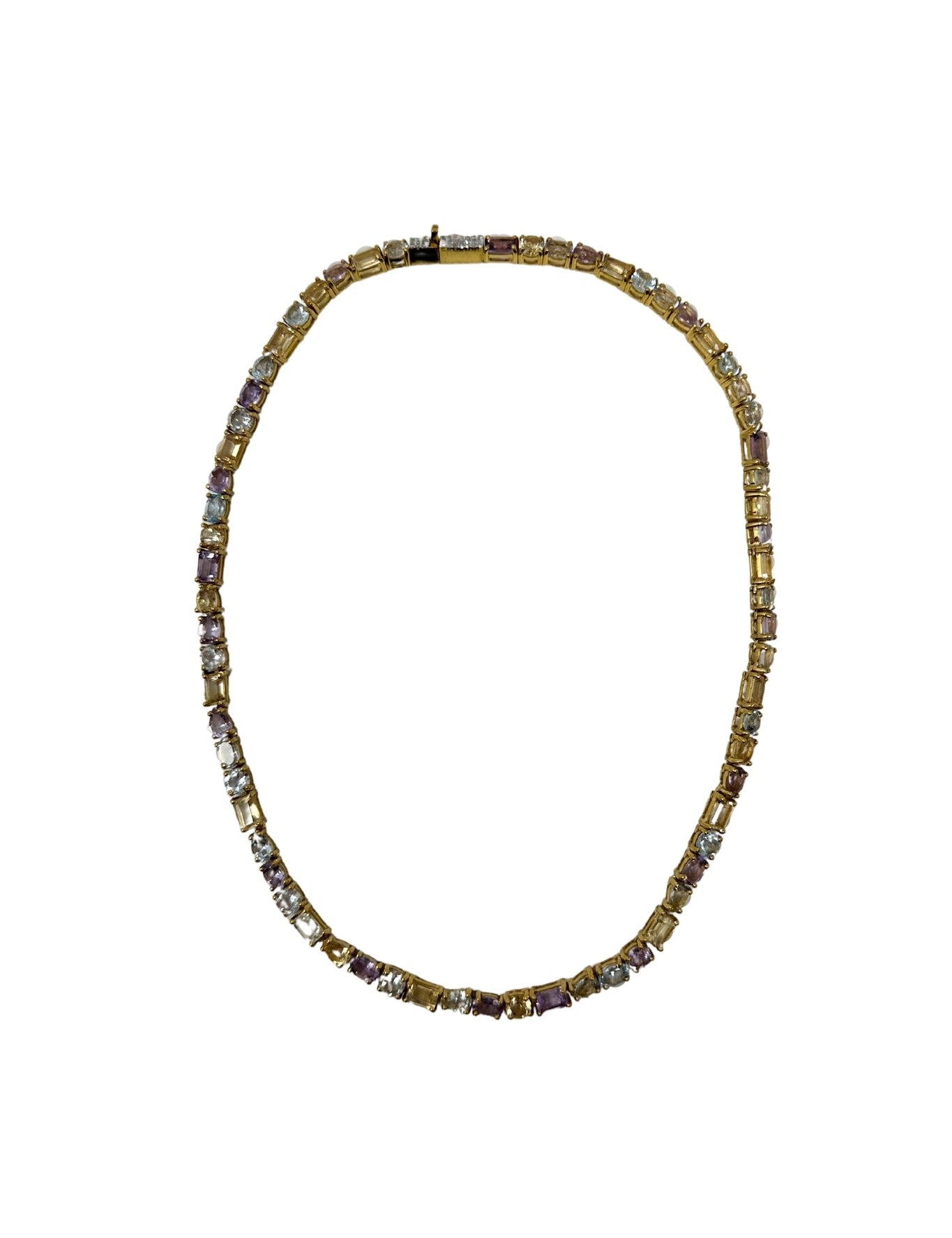 The Woods TS Multi Gemstone Tennis Necklace - Vermillion