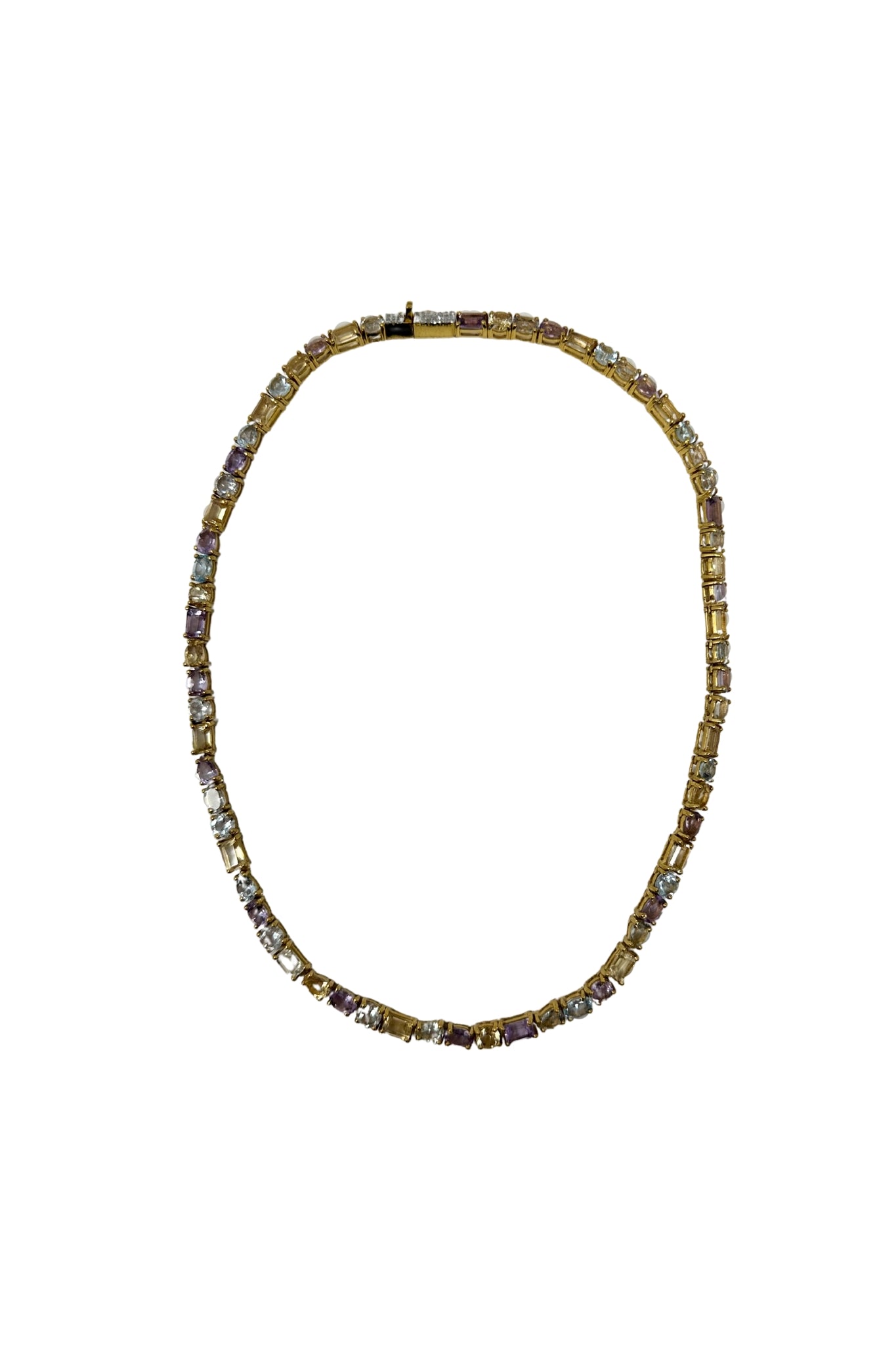 The Woods TS Multi Gemstone Tennis Necklace - Vermillion