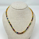 The Woods TS Multi Gemstone Tennis Necklace - Vermillion