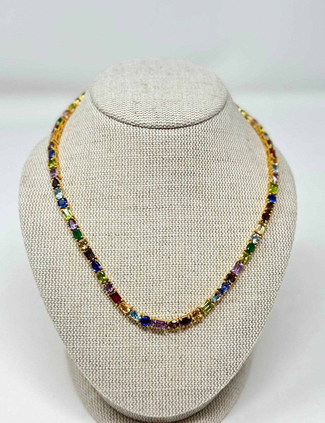 The Woods TS Multi Gemstone Tennis Necklace - Vermillion