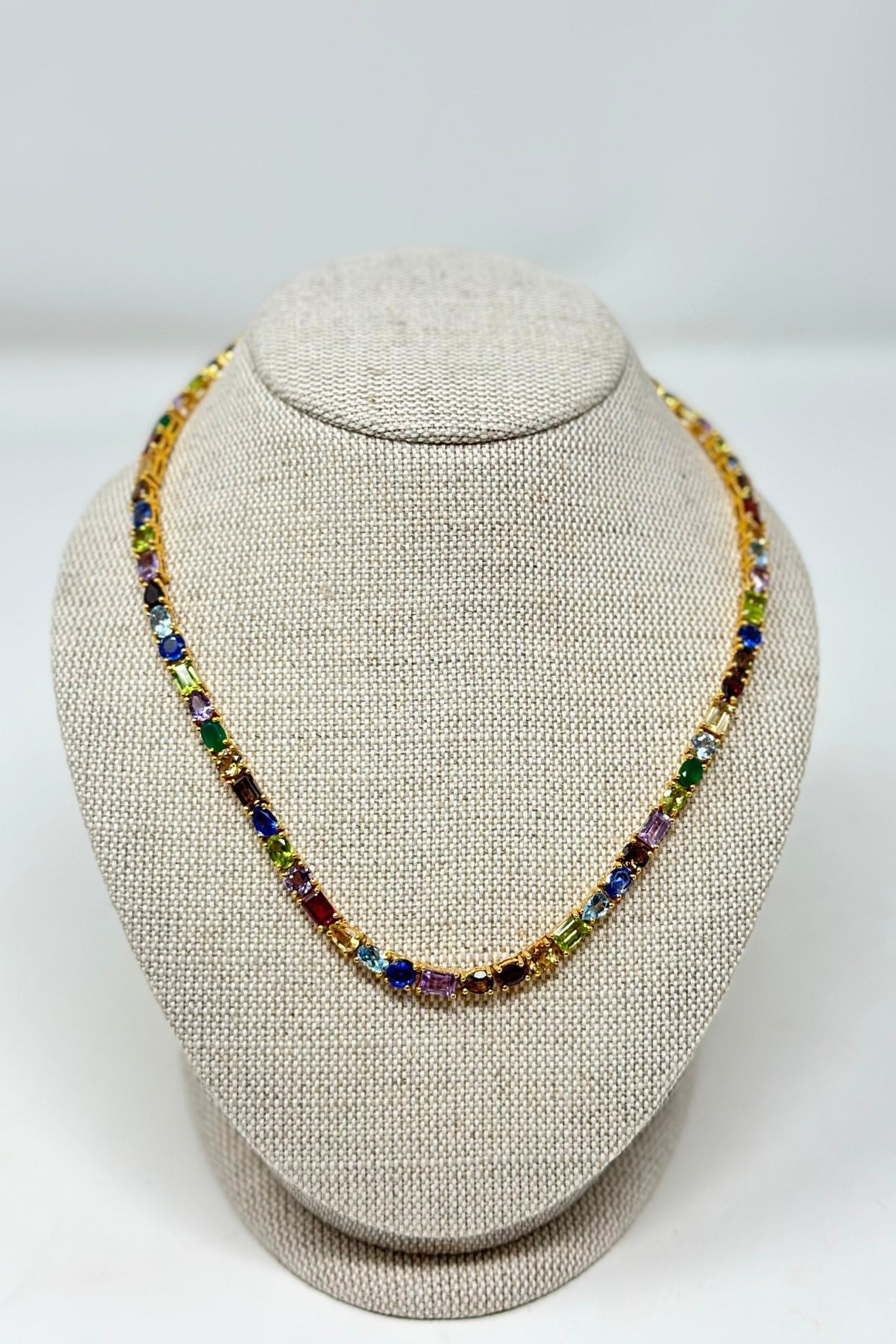 The Woods TS Multi Gemstone Tennis Necklace - Vermillion