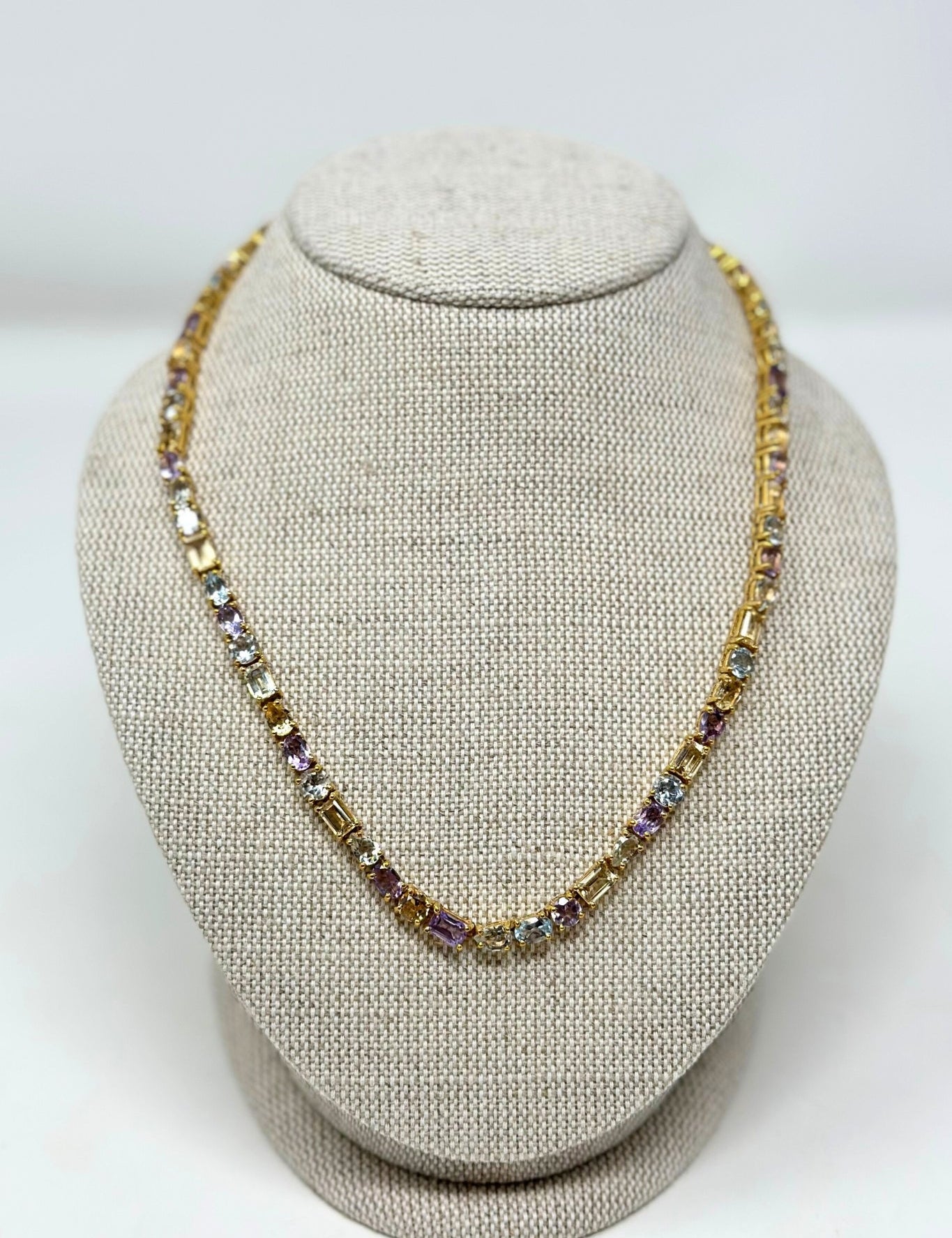 The Woods TS Multi Gemstone Tennis Necklace - Vermillion