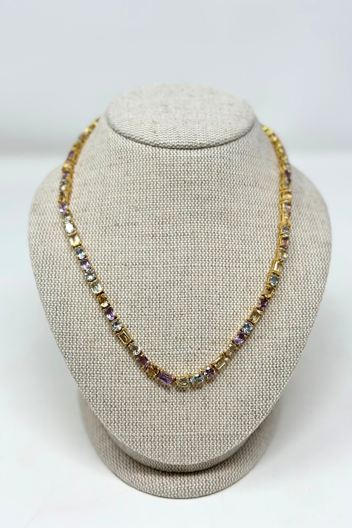 The Woods TS Multi Gemstone Tennis Necklace - Vermillion