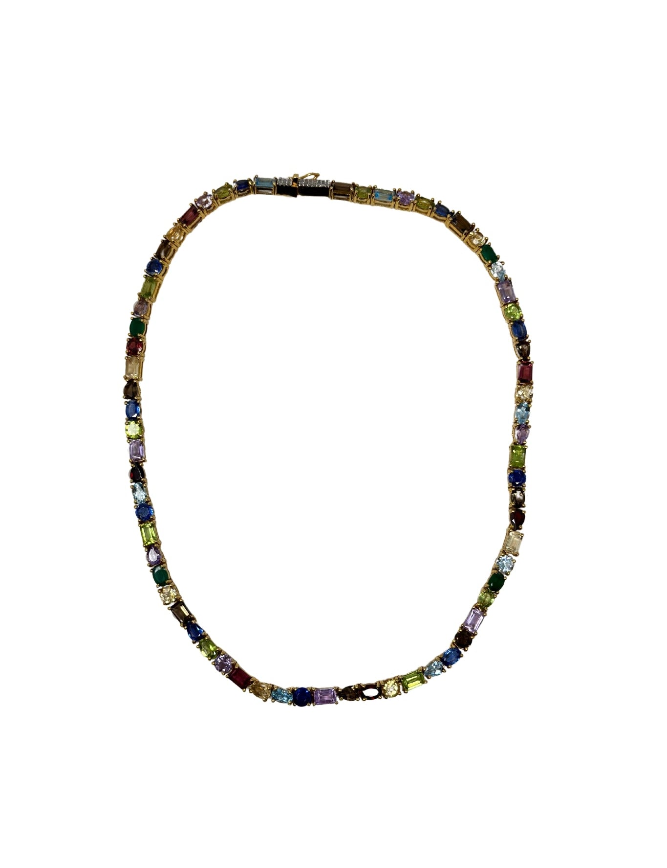 The Woods TS Multi Gemstone Tennis Necklace - Vermillion