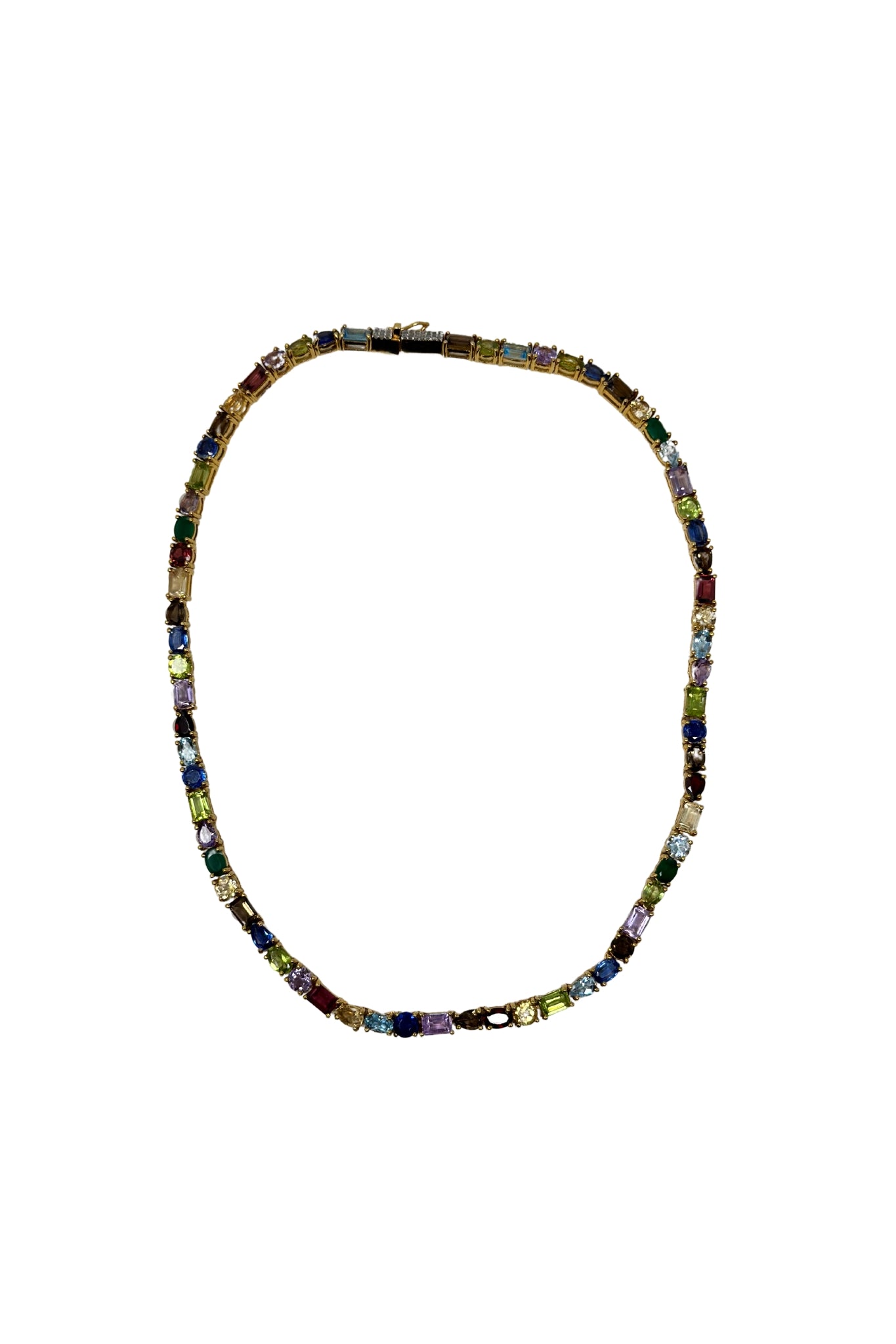 The Woods TS Multi Gemstone Tennis Necklace - Vermillion