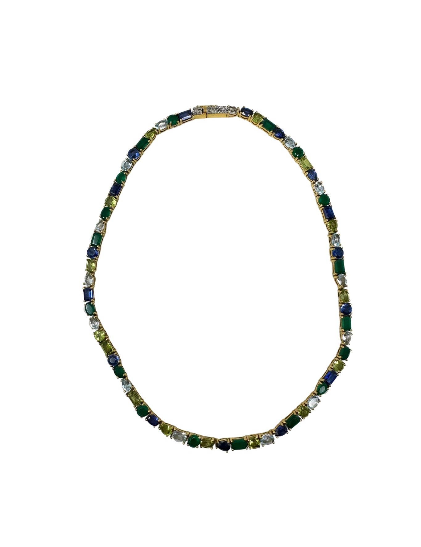 The Woods TS Multi Gemstone Tennis Necklace - Vermillion