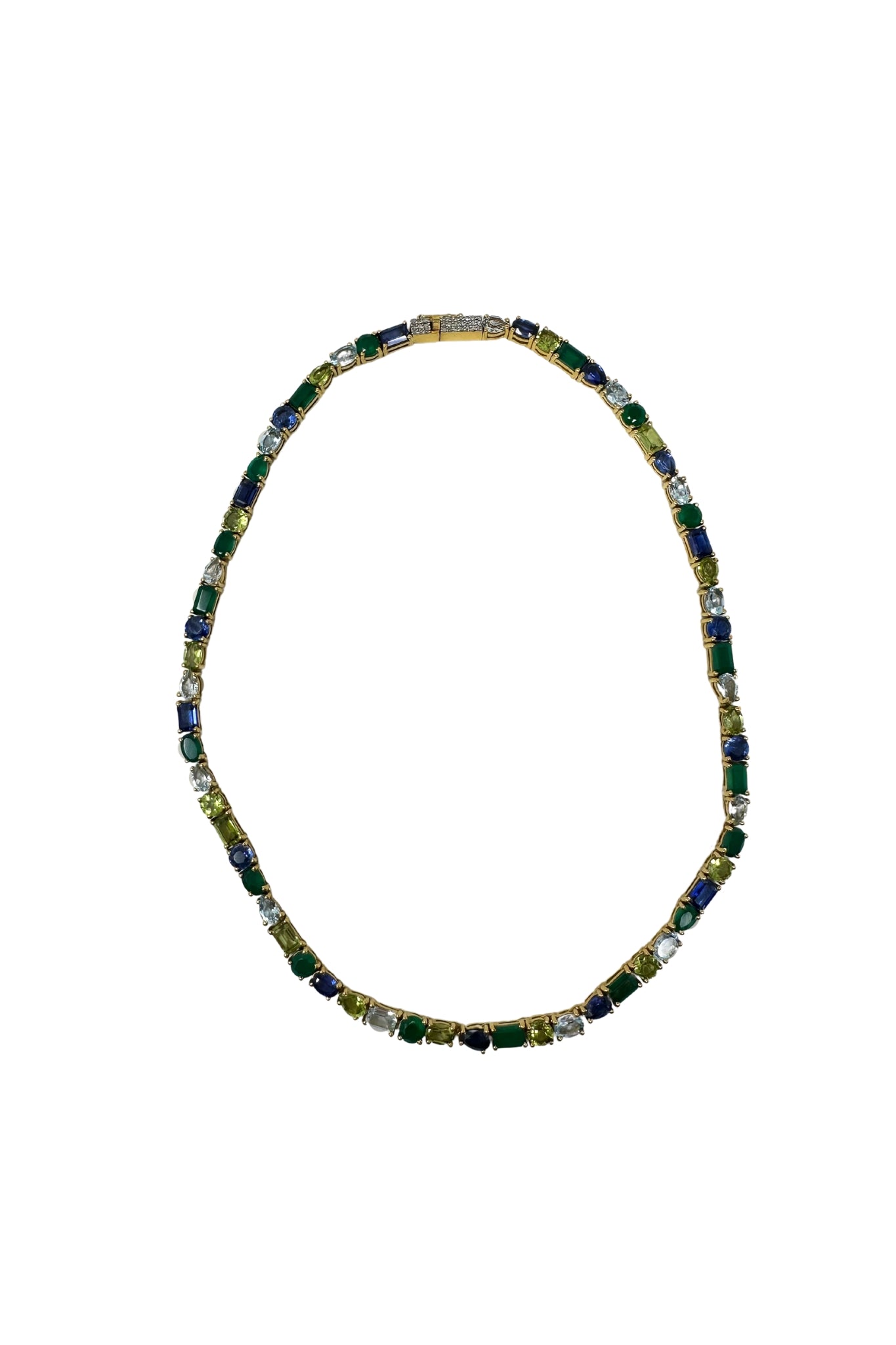 The Woods TS Multi Gemstone Tennis Necklace - Vermillion