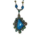 The Woods Turquoise and Opal Pendnat Necklace - Vermillion