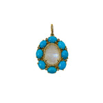 The Woods Turquoise & Moonstone Flower Pendant - Vermillion