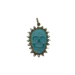 The Woods turquoise & pearl skull pendant (trunk show) - Vermillion