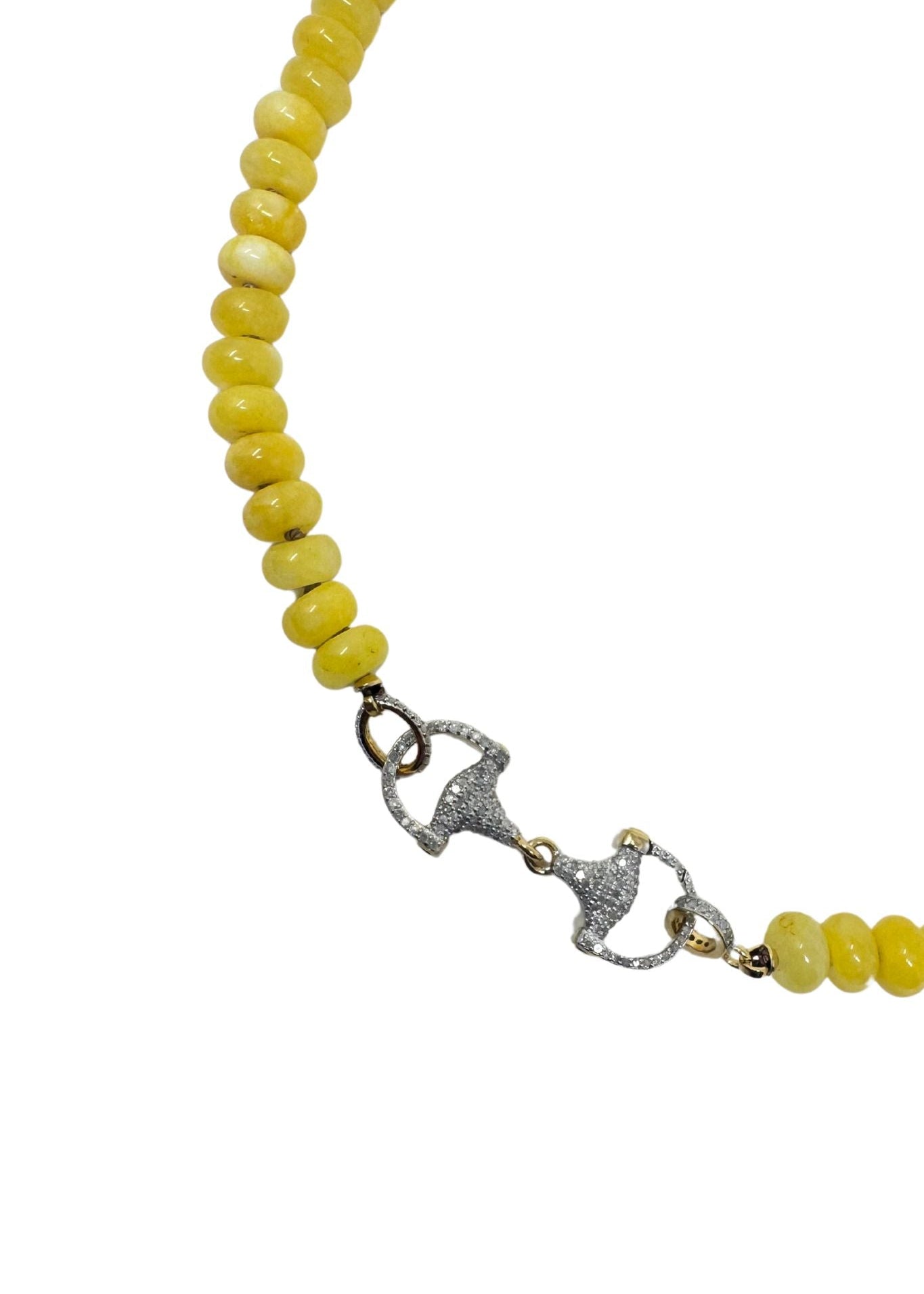 The Woods Yellow Jade Beaded Necklace V1119 - Vermillion