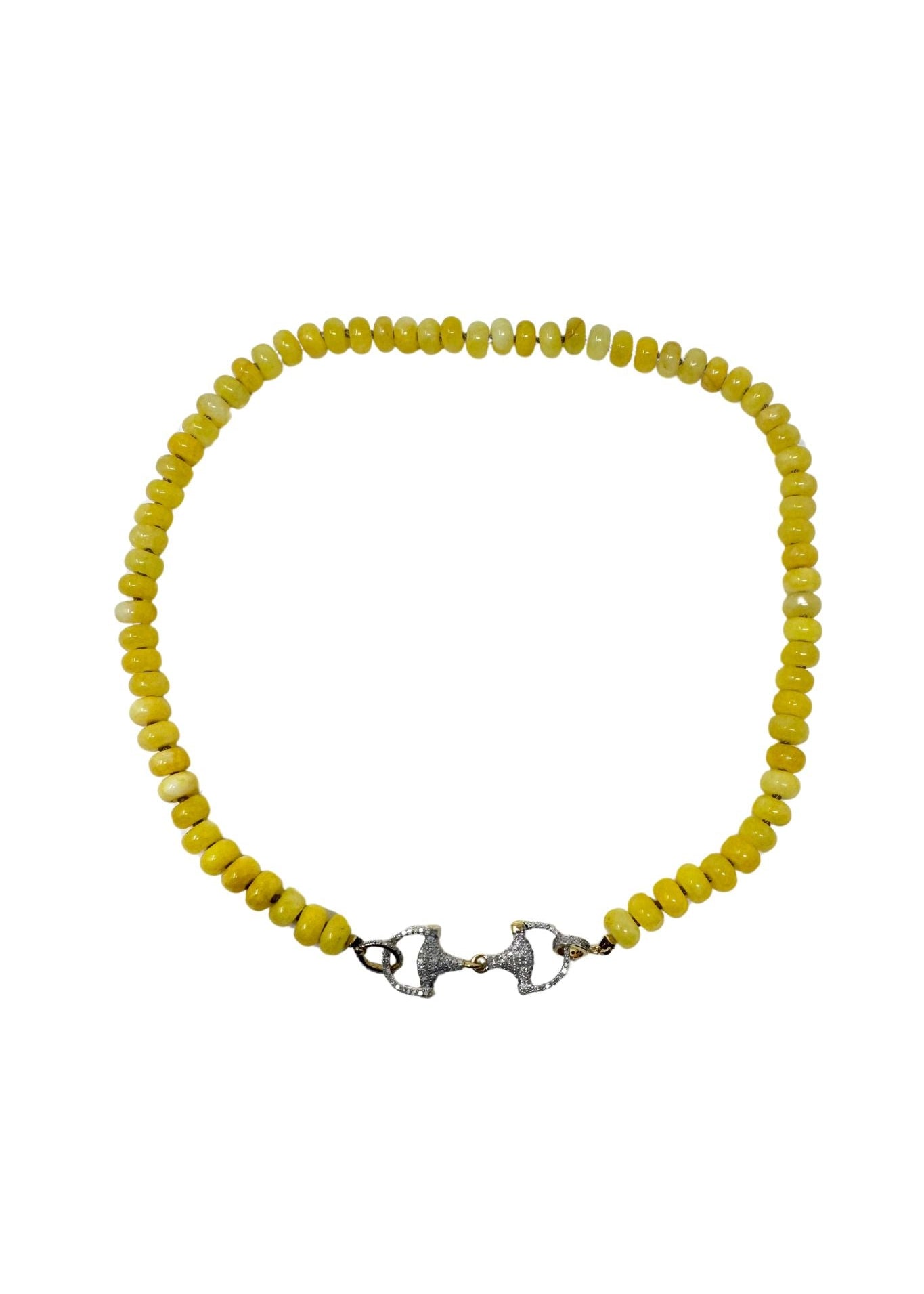 The Woods Yellow Jade Beaded Necklace V1119 - Vermillion