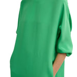 Tibi 4 Ply Silk Long Sleeve Cocoon Dress - Vermillion