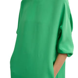 Tibi 4 Ply Silk Long Sleeve Cocoon Dress - Vermillion