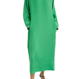Tibi 4 Ply Silk Long Sleeve Cocoon Dress - Vermillion