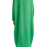 Tibi 4 Ply Silk Long Sleeve Cocoon Dress - Vermillion