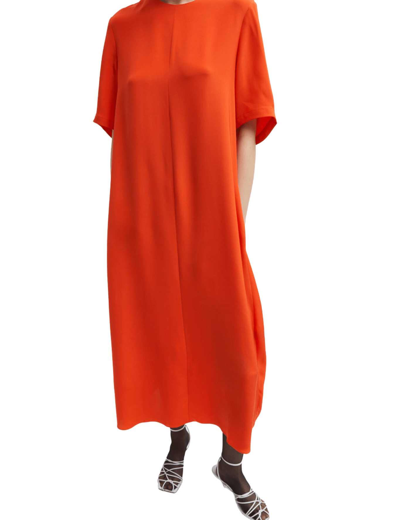 Tibi 4 Ply Silk T-shirt Dress - Vermillion