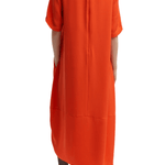 Tibi 4 Ply Silk T-shirt Dress - Vermillion