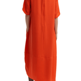 Tibi 4 Ply Silk T-shirt Dress - Vermillion