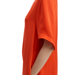 Tibi 4 Ply Silk T-shirt Dress - Vermillion