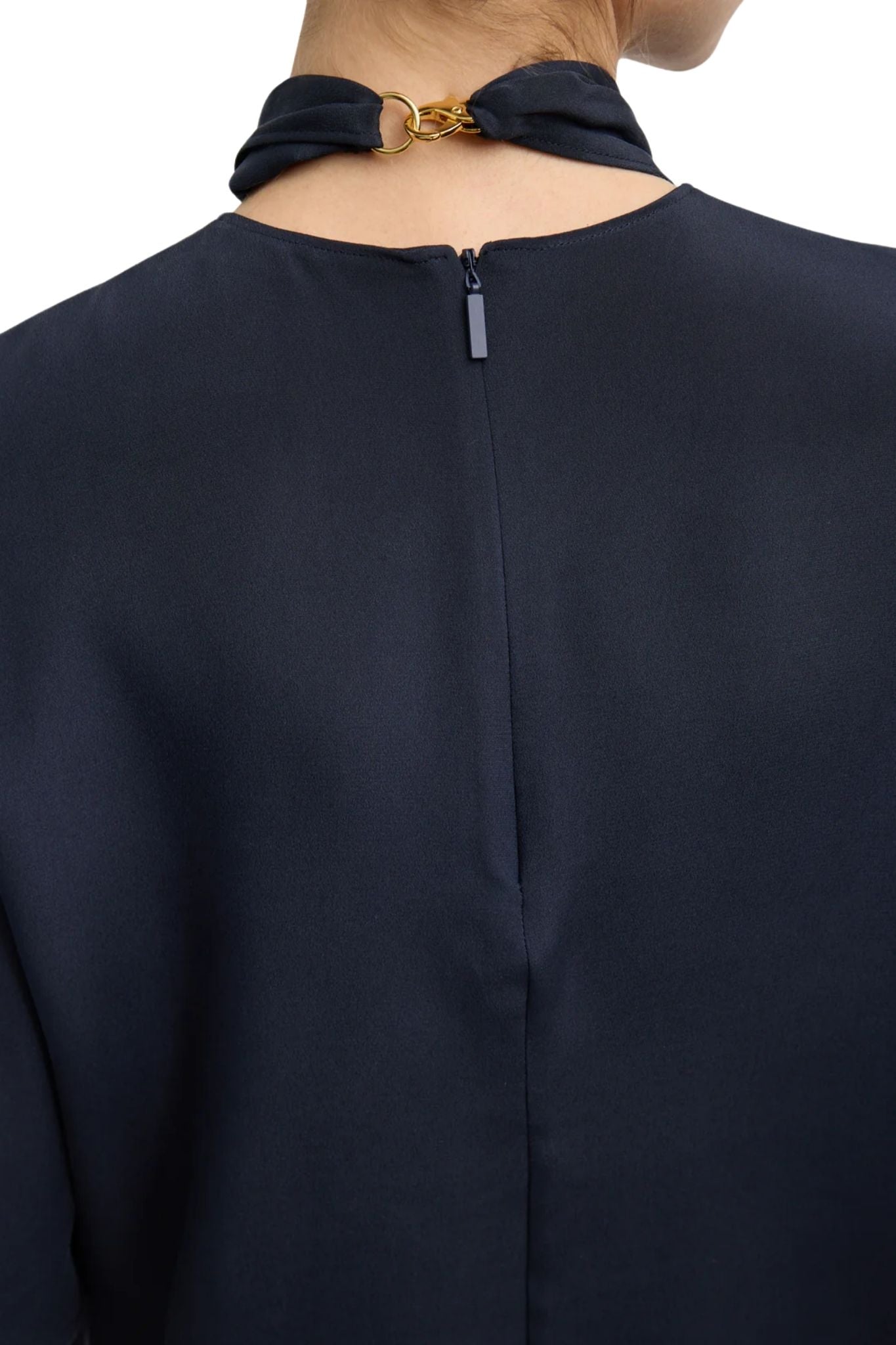 Tibi 4 Ply Silk Tie Front Top - Vermillion