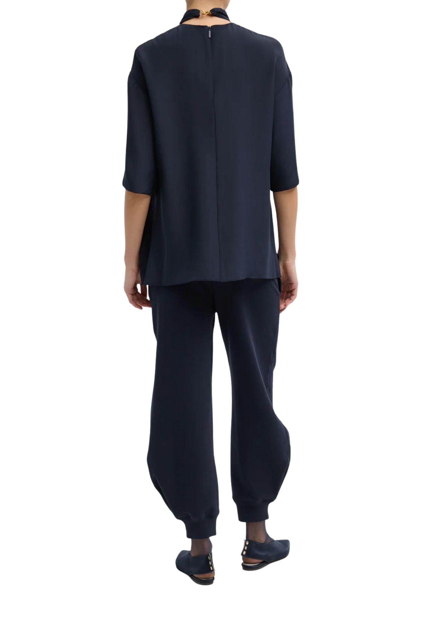 Tibi 4 Ply Silk Tie Front Top - Vermillion