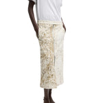 Tibi Calcimin Denim Midi Trouser Zip Skirt - Vermillion