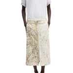 Tibi Calcimin Denim Midi Trouser Zip Skirt - Vermillion